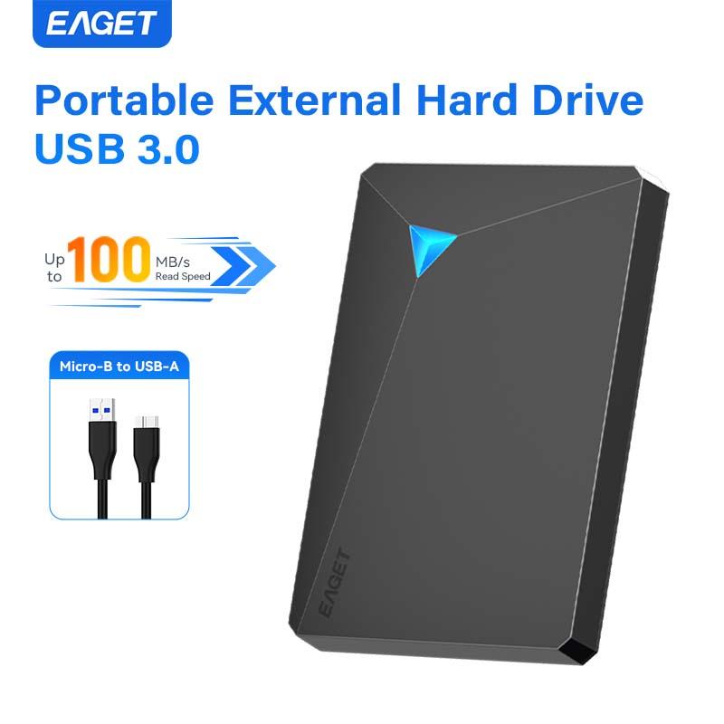 EAGET Przenośny zewnętrzny dysk twardy HDD — ultraprzenośne rozwiązanie pamięci masowej o ogromnej pojemności USB 3.0 dla komputerów PC, Mac, PlayStation