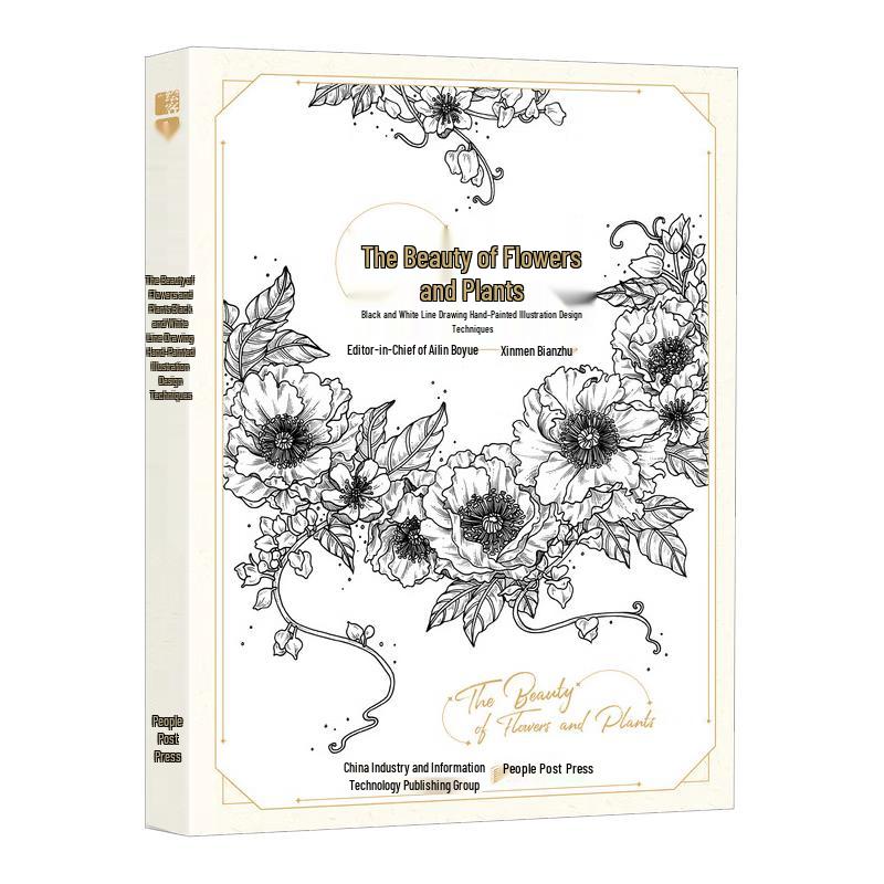 Black and White Floral Illustration Techniques Book