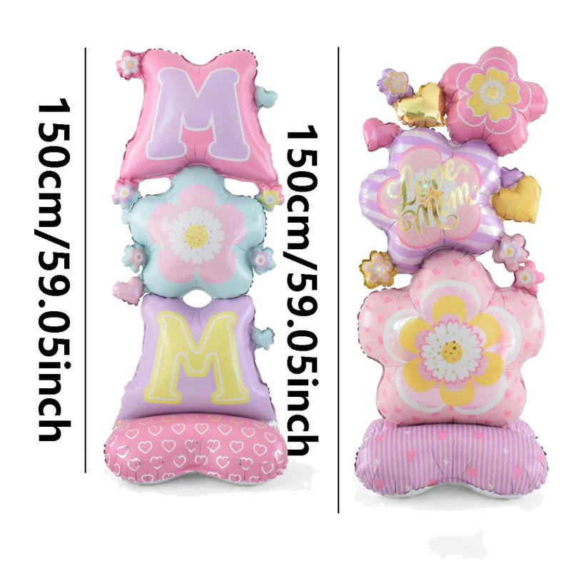 

2pcs 150cm Large Base Flower MOM Theme Mother s Day Party Decoration Balloon Set As Picture