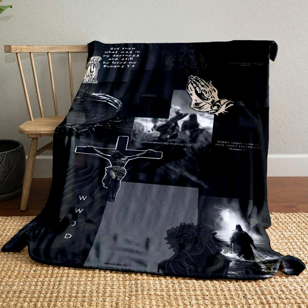 

Jesus Faith Prayer Themed Blanket Printed Blanket for Living Room Bed Couch lunch break Soft Cozy Blanket for Friend s festival Gift 80cm x 120cm