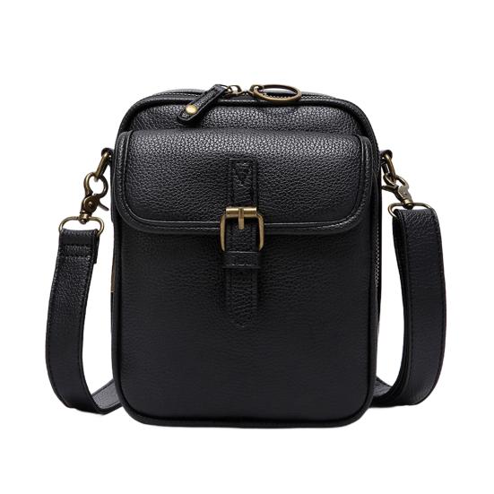Women Messenger Bag Faux Leather Mini Crossbody Bag Retro Shoulder Bag with Adjustable Removable Strap for Travel Shopping Work