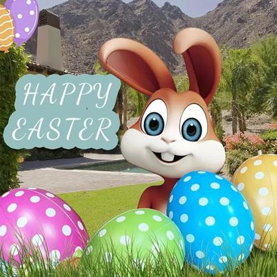 Yousheng 19" Inflatable Easter Eggs Decorations Giant Easter Egg Ornament Colorful Eggs Outdoor Yard Decor for Living Room Office Garden Lawn