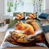 Cute Squirrel Duvet Cover Set Squirrel Bedding Sets 3D Animal Theme Comforter Cover For Boys Girls,Nature Theme Quilt Cover Set