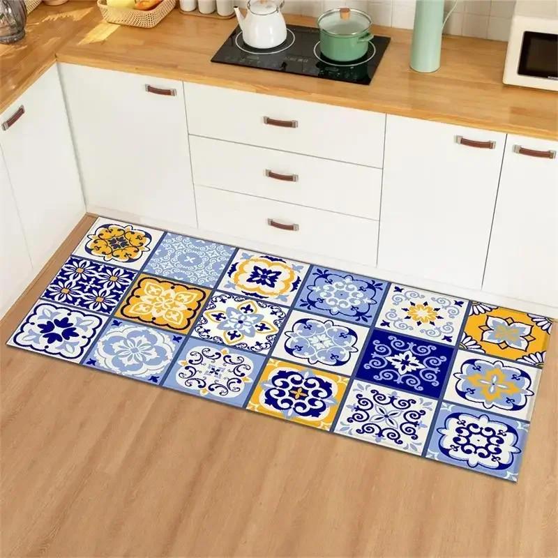 Pvc Carpet for Kitchen Floor Mat Waterproof Home Decoration Rug Oil-proof Anti-slip Long Foot Mats Alfombra Vinilicas Cocina