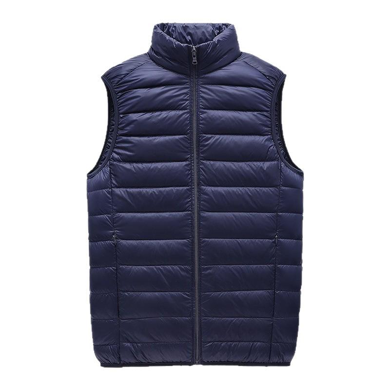 Men's Lightweight Winter Down Vest: Fashionable Stand-up Collar, Sleeveless, Warm Top