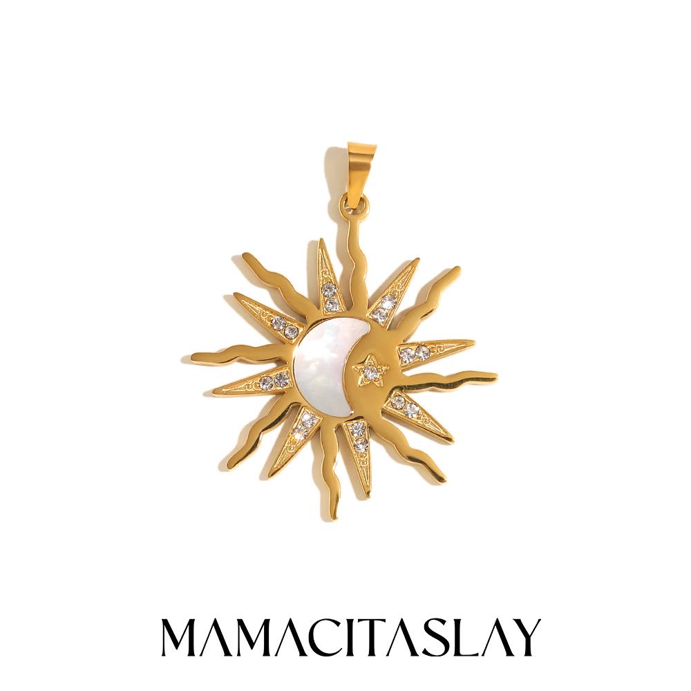 MamacitaSlay 316L Stainless Steel Sun Butterfly Cross Charms Necklace Bracelet DIY Waterproof Jewelry Women's Pendant Gift