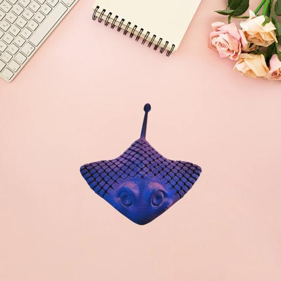Manta Ray Giocattolo Fidget Stampato 3D, Manta Ray Articolato Giocattolo per Alleviare lo Stress, Statuetta Flessibile di Animale Marino Oceanico, Decorazione da Scrivania per Casa Ufficio
