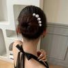 Elegant Metal Imitation Pearls Hairpins With Geometric Cutouts Secure Grip U-shaped Hair Pins For Updos And Styling