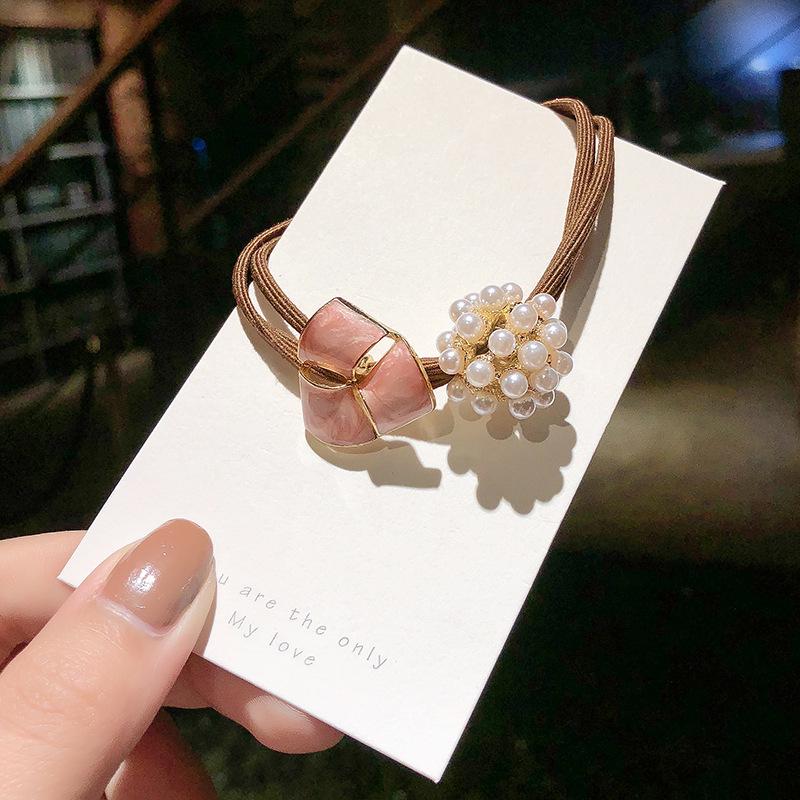 Korean Pearl Hair Accessories: Simple Hair Ties & Fragrant Style Rubber Bands for Women