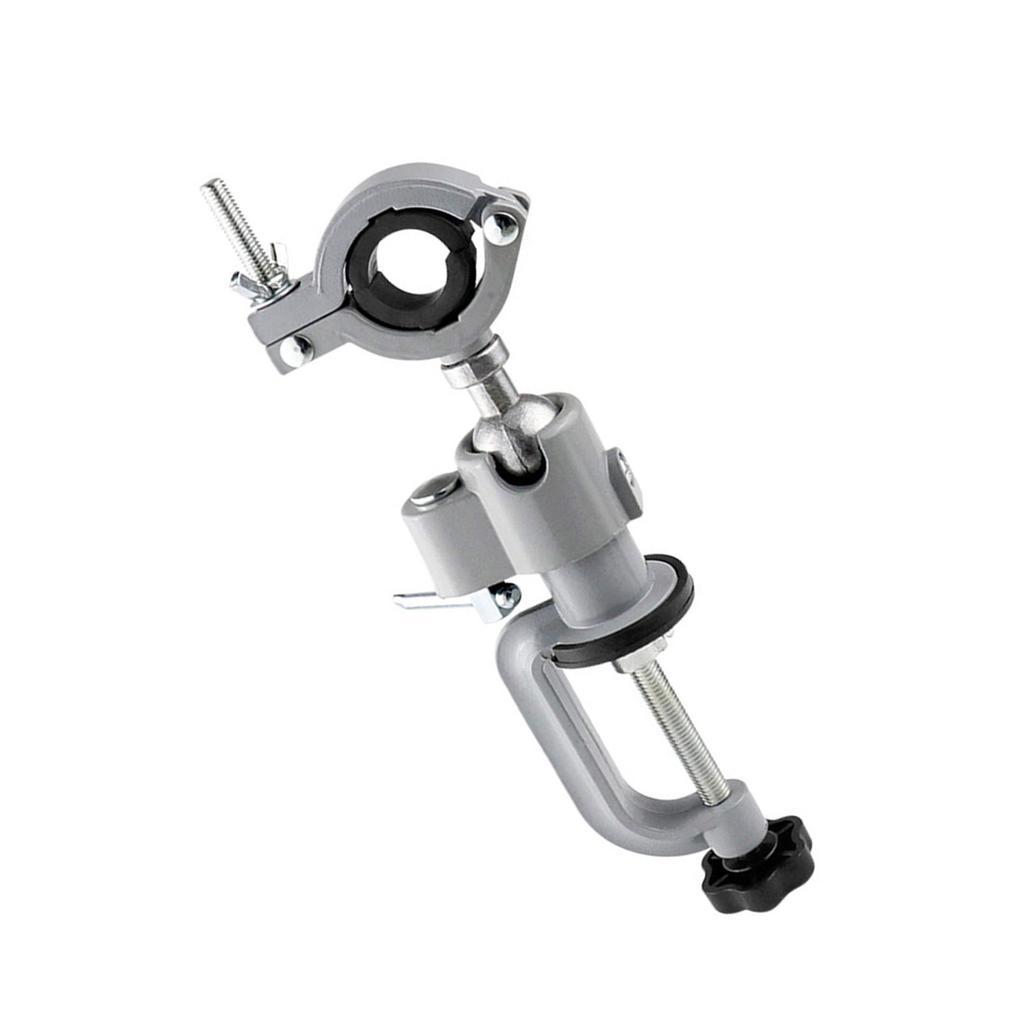 Morsa da banco girevole a 360 gradi Morsa da tavolo in alluminio Supporto per trapano elettrico per lavorazione del legno Metallo Plastica Strumenti di serraggio
