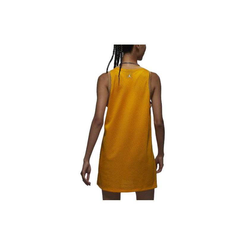 Jordan Logo Print Breathable Basketball Sleeveless Dress Women Dress Yellow DO5030-705
