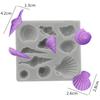 WTEMPO 6pcs Creative Ocean Starfish Coral Octopus Crab Conch Shaped Molds DIY Epoxy Resin Molds Set Silicone Molds for Clay Candle Crafts Making
