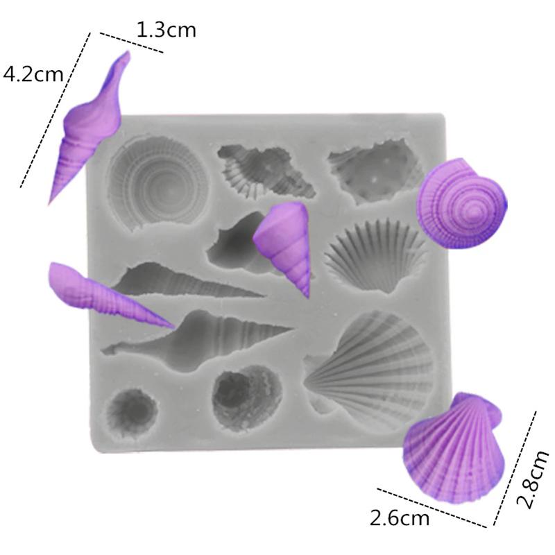 WTEMPO 6pcs Creative Ocean Starfish Coral Octopus Crab Conch Shaped Molds DIY Epoxy Resin Molds Set Silicone Molds for Clay Candle Crafts Making