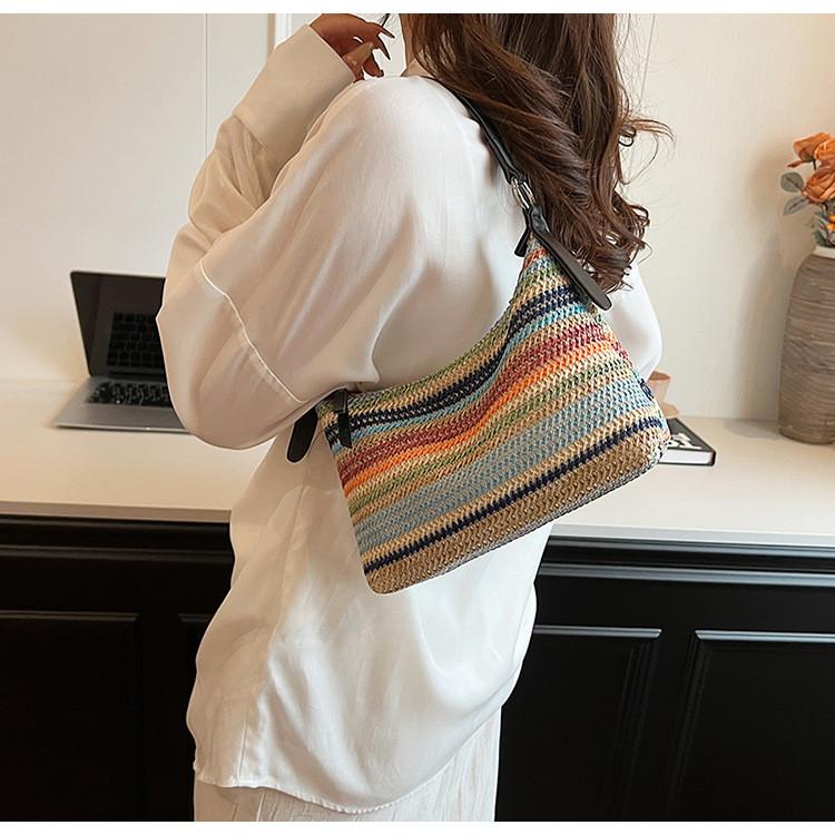 IELGY Summer Woven Underarm Bag Fashion Straw All-Match Shoulder Bag