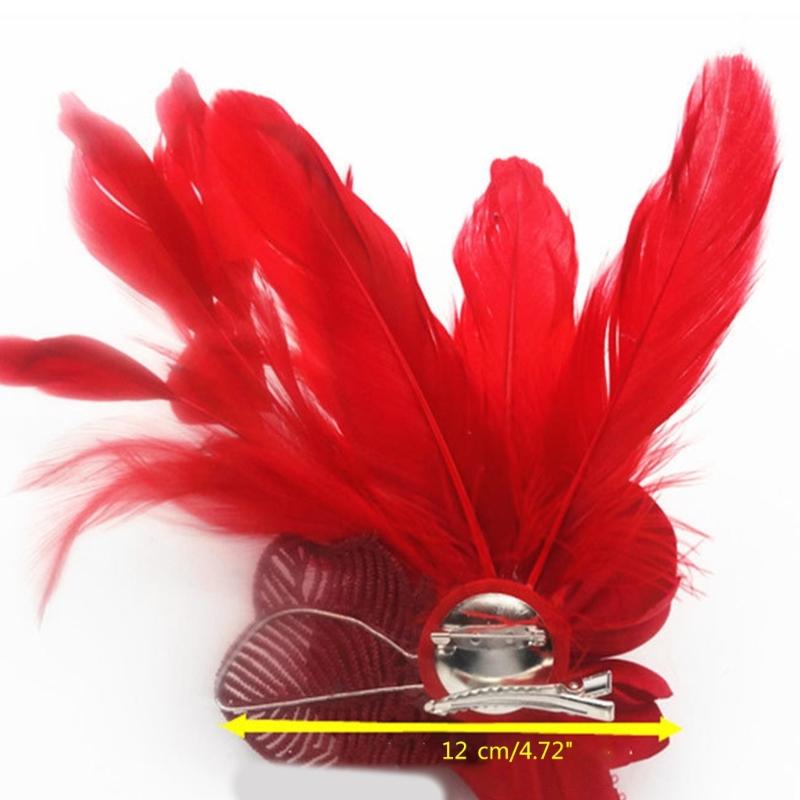 Punk Feather Flower Hair Hoop Women Prom Party Brooch Carnivals Hair Supplies