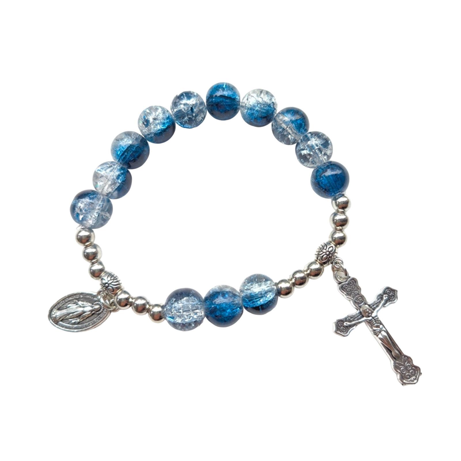 

Элегантные стеклянные хрустальные браслеты-кресты, ручная работа, хрустальные молитвенные браслеты из бисера для модной женщины, подарок веры