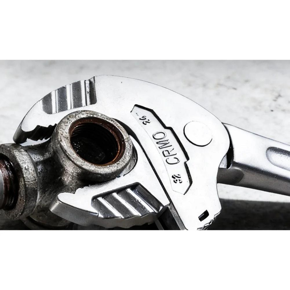 1pc Adjustable Crab Claw Wrench Effortless Tightening Self-Adjusting Ratchet Wide Jaw For Automotive Piping Manufacturing