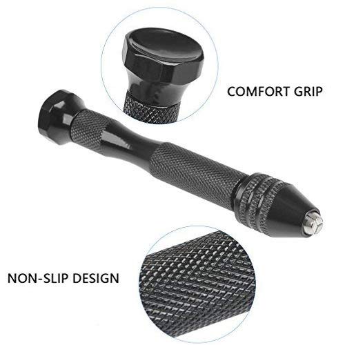 CESFONJER 25-Piece Pin Vise Hand Drill Bits | Micro Mini Twist Drill Bit Set (0.5-3mm) with 1 Pin Vise Rotary Tool for Wood, Jewelry, and Plastic