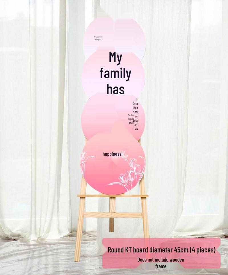 Customized Wedding Reception KT Board and Artificial Flower Display Stand