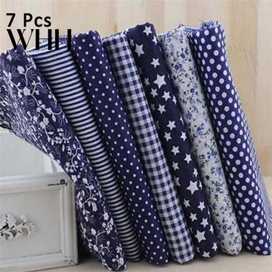 7 ks 25x25cm Květinová tečkovaná patchworková bavlněná látka Jednobarevná látka DIY šití prošívání
