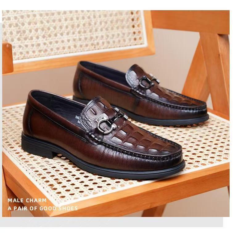 

Кожаная мужская обувь весна новая мужская кожаная обувь мягкая подошва один педаль универсальная деловая повседневная обувь прилив 44