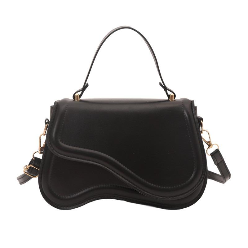 Popular new simple texture bag women's bag solid color shoulder crossbody portable small square bag