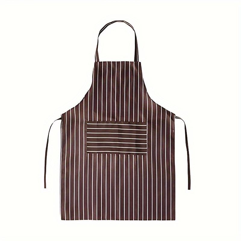 Striped Waterproof Cotton Work Apron Oil-Resistant Cooking Apron for Home Restaurant Coffee Shop Men and Women