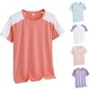 Damen Outdoor Sport Atmungsaktiv Schweißabsorbierend Kurzarm Shirt Hohe Elastizität Schnelltrocknend Lockerer Schnitt Fitness T-Shirt Geeignet für Training