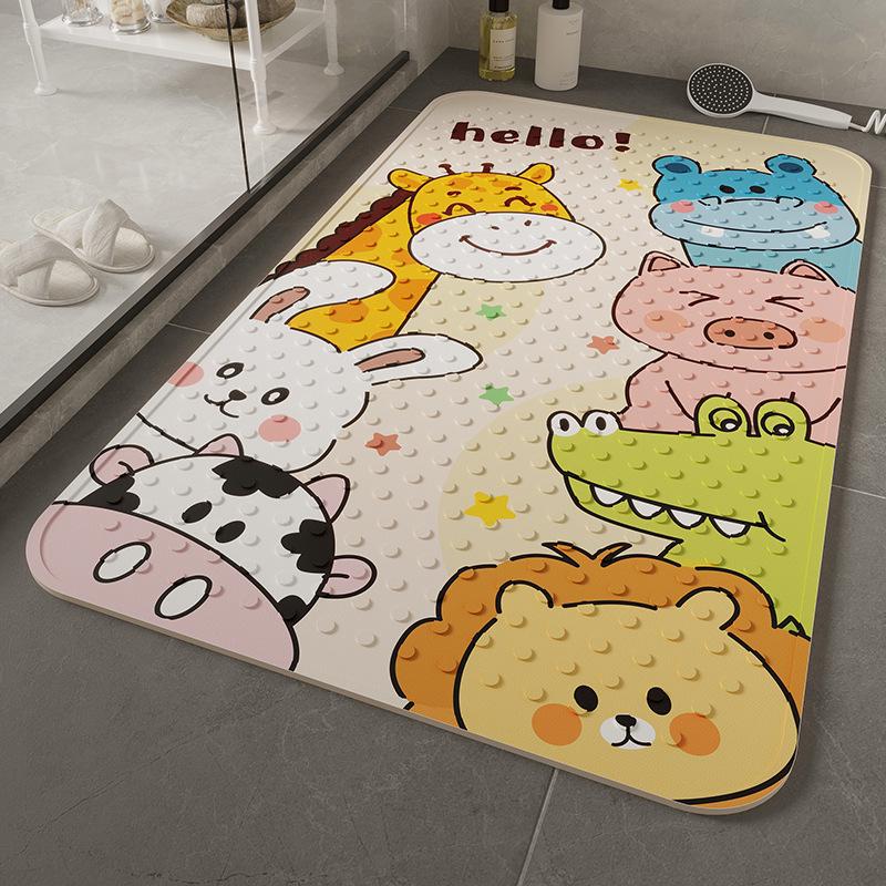 Child's Non-Slip Waterproof Bathroom Mat - Anti-Fall Shower & Toilet Floor Pad