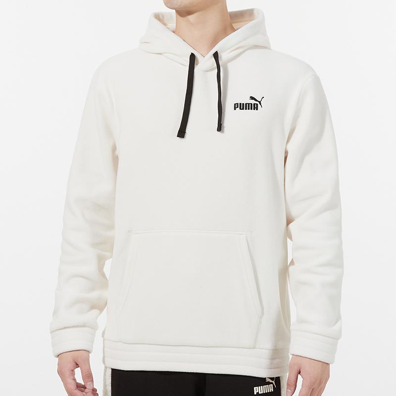 Puma Polar Fleece Hoodie With Logo Print Men Tops Off-White 534929-93