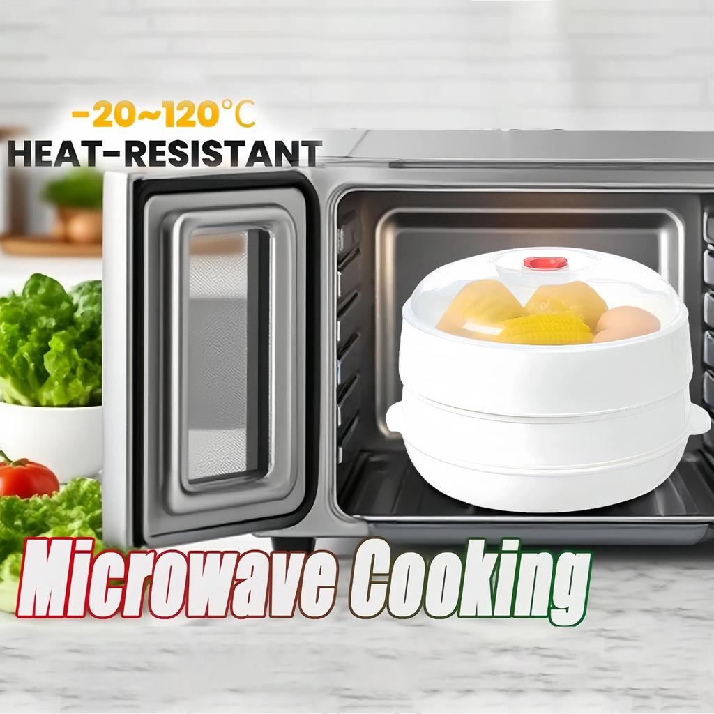 Microwave Steamer For Vegetables Veggie Steamer Microwave With Lid Heat-Resistant Heating Bowl For Home Apartment Hotel