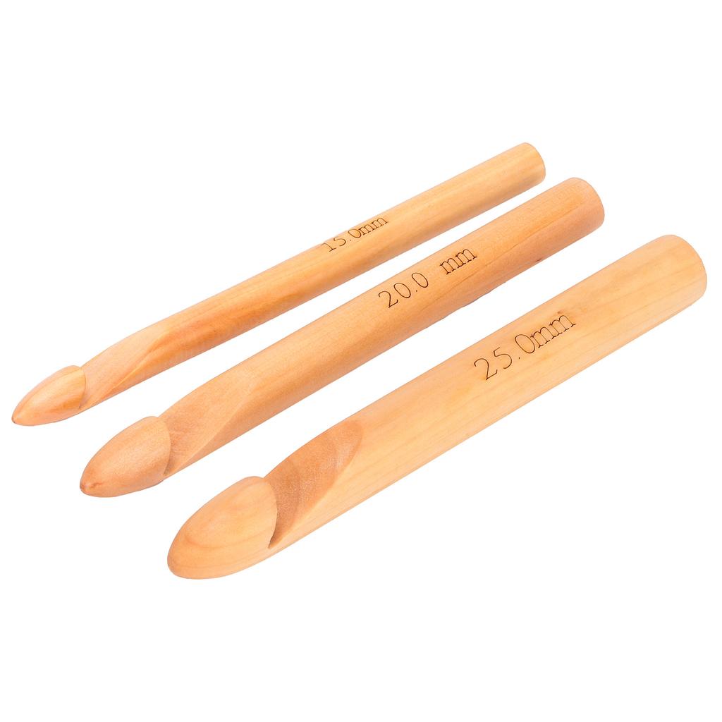 Bamboo Crochet Hook Handcrafted Knitting Needles Yarn Craft 20cm/7.9in Large Crochet HooksWhite