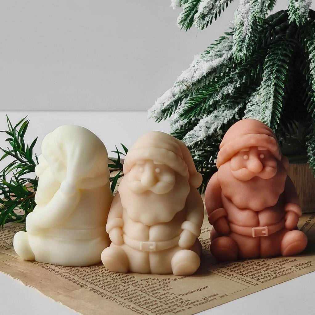 DIY Santa Claus Silicone Mold Handmade Aroma Candle Gypsum Ornaments Molds Christmas Decoration Candle Making