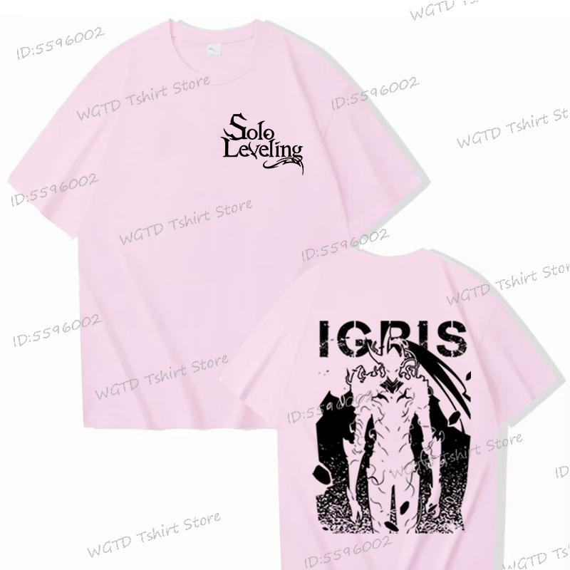 100% Cotton T-shirt for Men Solo Leveling Sung Jin-woo Cool Short Sleeve Tee Anime Fans Gifts High Quality Male Top T-shirts