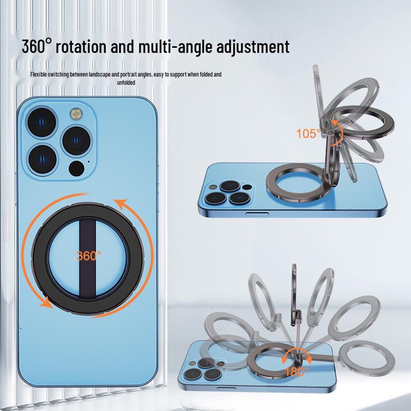 Double Head Magnetic Car Phone Mount - Dual-Sided Metal Stand for Streaming & Navigation