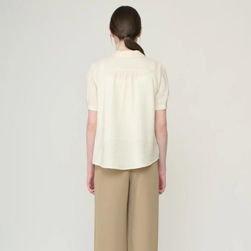 Bcbg Double Collar Volume Sleeve Blouse B6m5b494