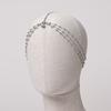 Fashion Bride Crystal Pendant Tassel Hair Chain For Women Exquisite Metal Geometric Multilayer Thin Head Chain Wedding Jewelry