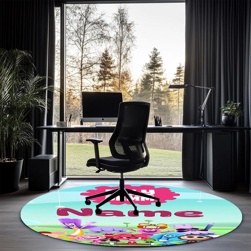 Custom Name Jelly Jamm Printed Round Rug Carpet Chair Rug Area Rug Entryway Doormats,for Office Chair Living Room Bedroom Kitchen Room.