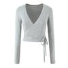 European Summer Style: Women's Deep V-Neck Slim Fit Lace-Up Knit Cardigan 2025