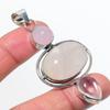 Natural Rose Quartz Gemastone 925 Sterling Silver Jewelry Pendant 2.76" AP-14460