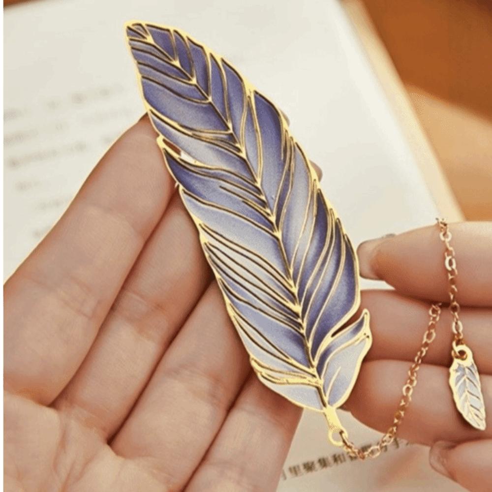 Gilded Vein Feather Metal Bookmark Metal Leaf Feather Retro Bookmark Birthday Gift