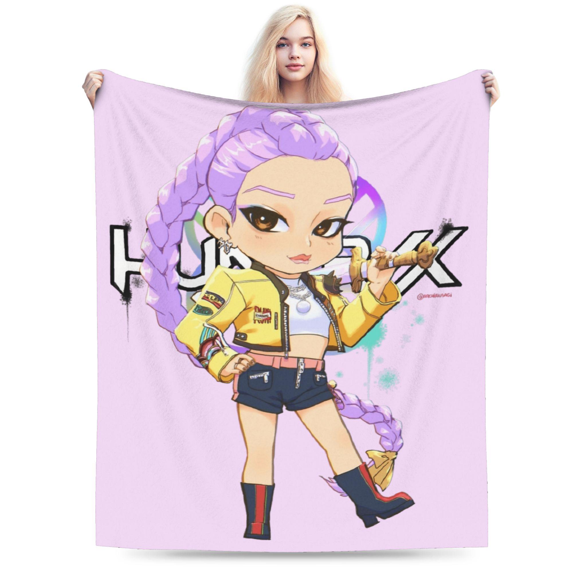 

Jinu Huntrix Saja Boys K-Pop Demon Hunters Blanket Autumn Soft Throw Blanket for Girl Living Room Print Bedspread Sofa Bed Cover 30x40in