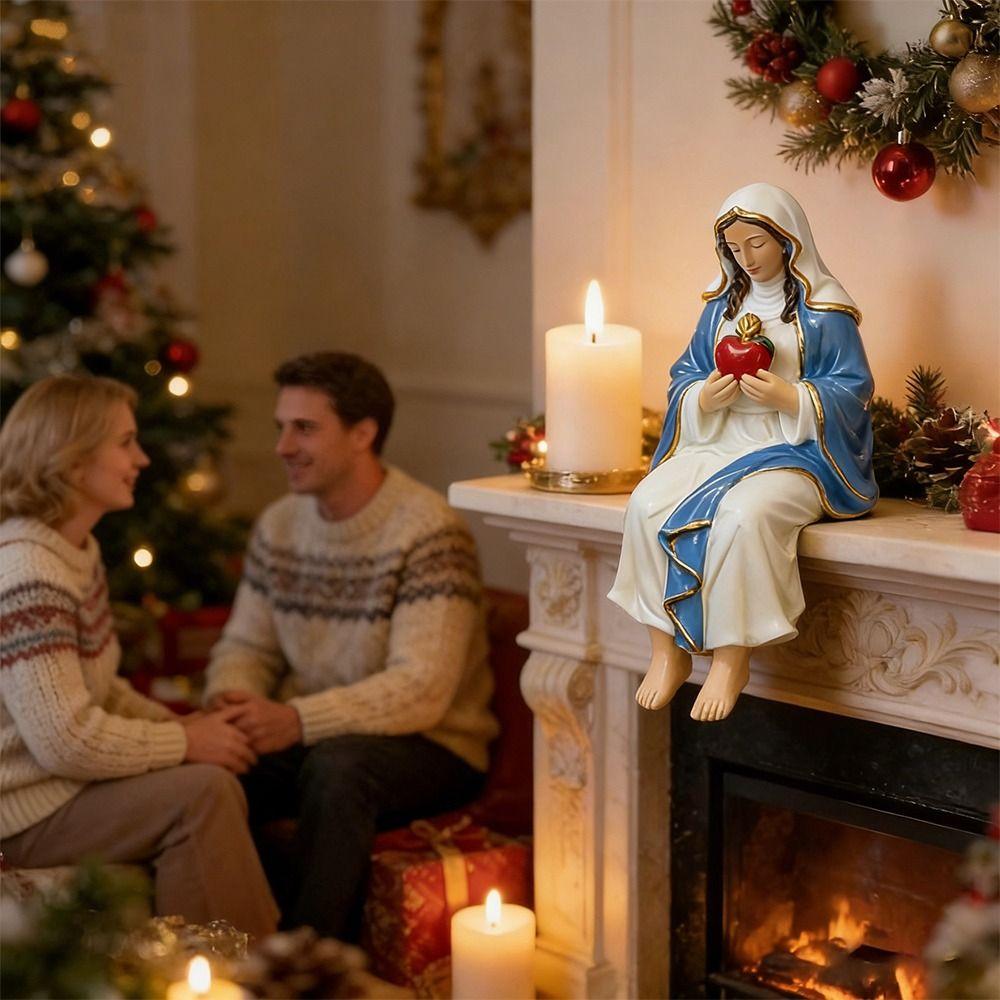 Desk Companion Blessed Mother Mary Resin Material Virgin Mary Ornament  for Office Table
