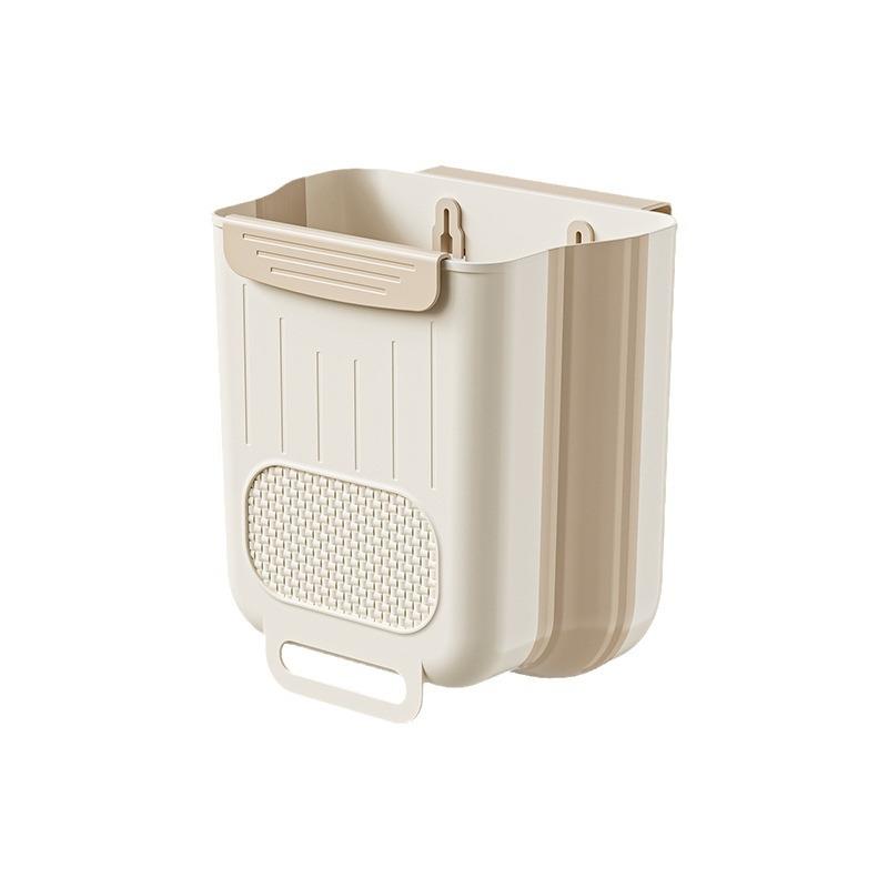Cabinet Door Trash Can Kitchen No Need To Bend Over Wall-mounted Trash Can Foldable Cabinet with Large Capacity