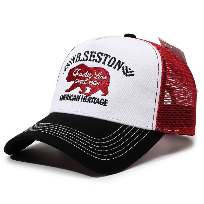 Creative New Baseball Hat STETSON Red Bear Truck Hat Outdoor Sports Sunshade Hat Street Hip Hop Hat Daily Commuter Net Hat