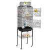 VEVOR Large Bird Cage, 62 In, Open Top Parakeet Cage with Rolling Stand, Steel Bird Flight Cage with Removable Tray, Budgie Birdcage with 4 Perches