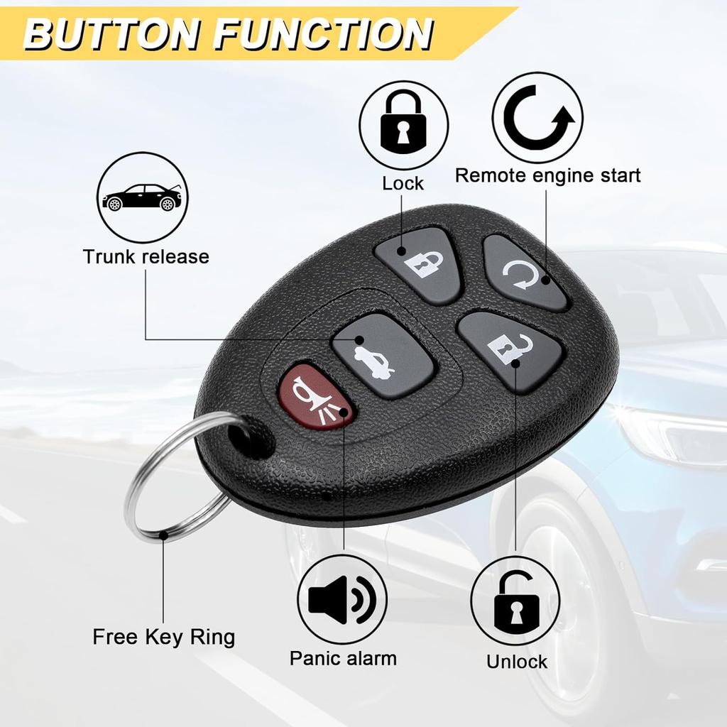 Key Fob Replacement for 06-10 Chevy Cobalt/ 04-12 Malibu/ 07-09 Pontiac G5/ 05-10 G6/ 05-08 Grand Prix/ 07-10 Saturn Aura Sky/ 05-09 Buick Lacrosse