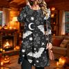 Women's Fashion Casual Printed Long Sleeve Round Neck Dress