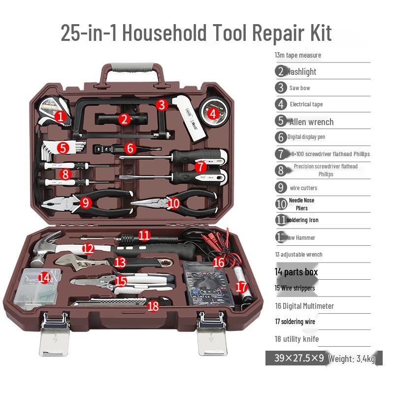 Multifunctional Household Toolbox Set: Screwdriver, Pliers, Wrench for Daily Repairs and Organization