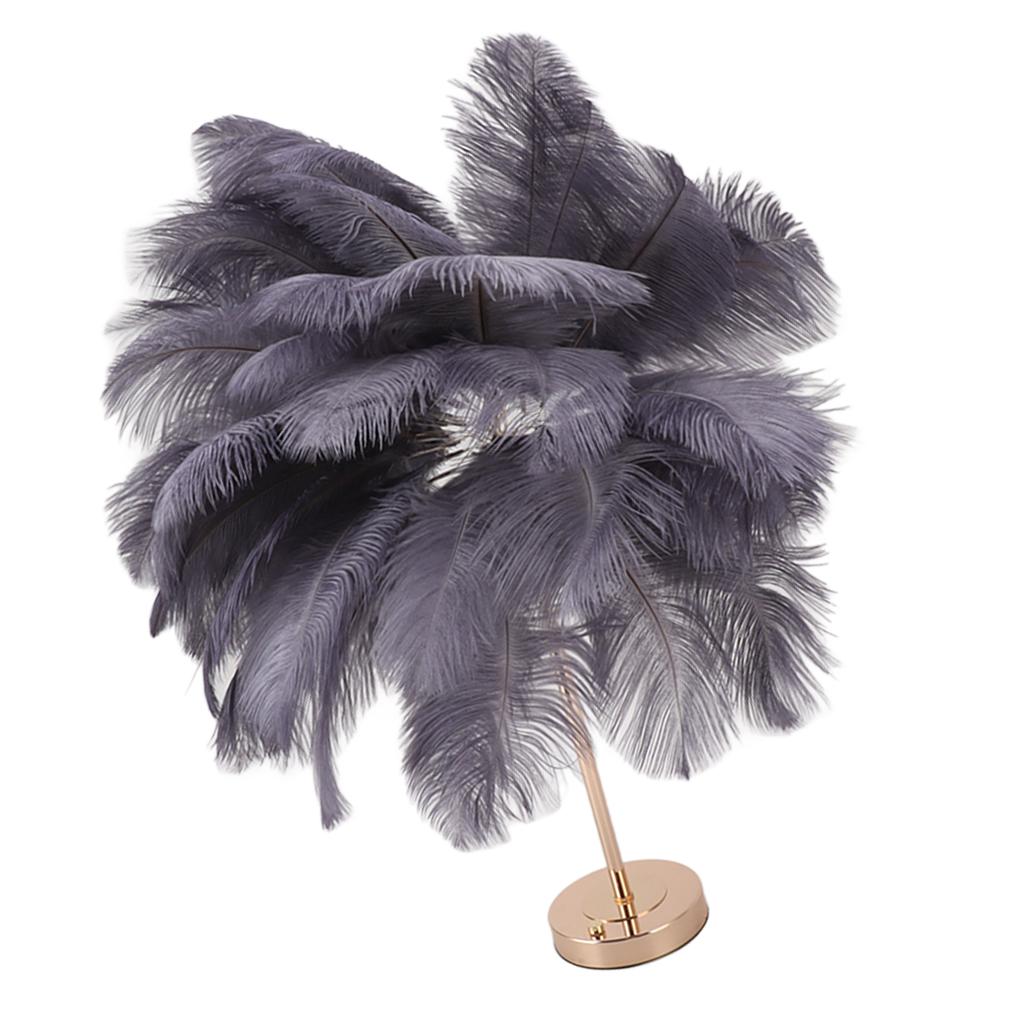 Ostrich Feather Table Lamp Rechargeable Modern Romantic Decoration Lamp Bedroom Bedside Lamp for